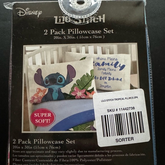 2 Pack Disney Lilo and Stitch Pillowcase Set- NWT - Picture 5 of 5